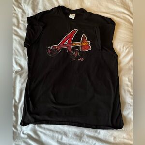Atlanta braves classic baseball distressed XL black T-shirt.